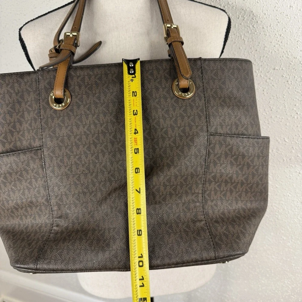 Michael Kors Jet Set Item Large East/West Top Zip Tote Iconic Brown Monogram